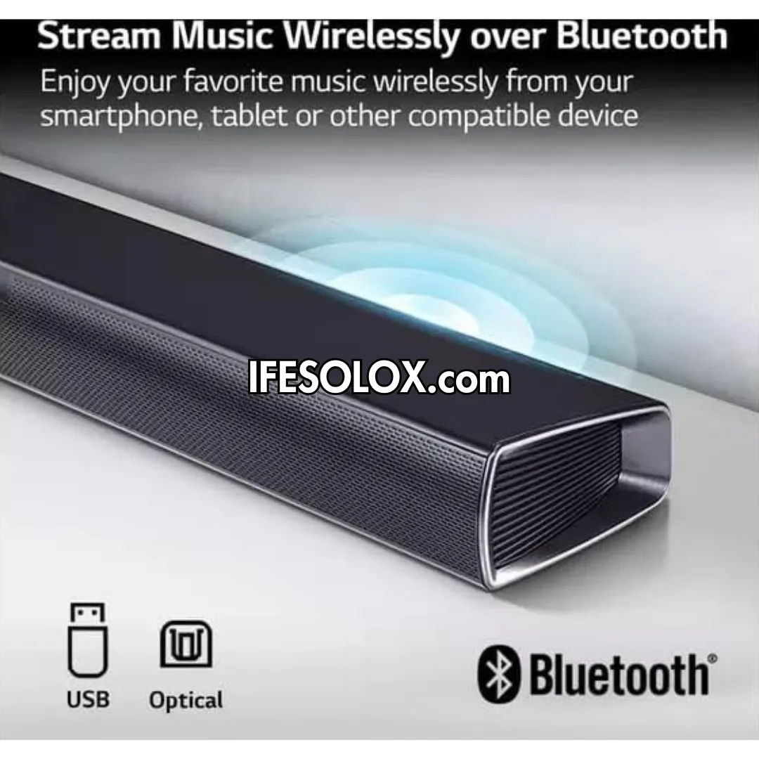 LG SQC1 2.1Ch 160W Bluetooth Sound Bar with Wireless Subwoofer - Brand New