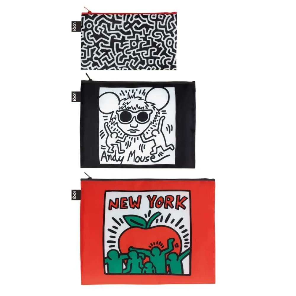 Loqi Zip Pocket (Set Of 3) Museum Collection Keith Haring