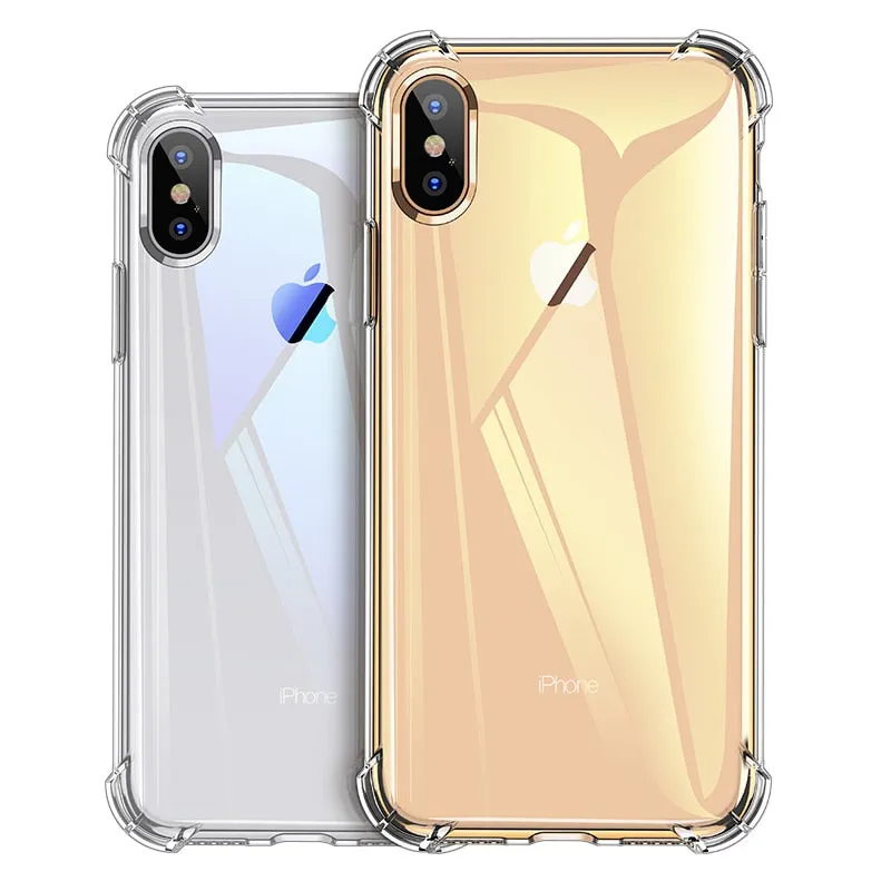 Luxury Shockproof Silicone Phone Case For iPhone X XS XR XS Max 8 7 Plus 6 6S Plus 5 5S Case Transparent Protection Back Cover