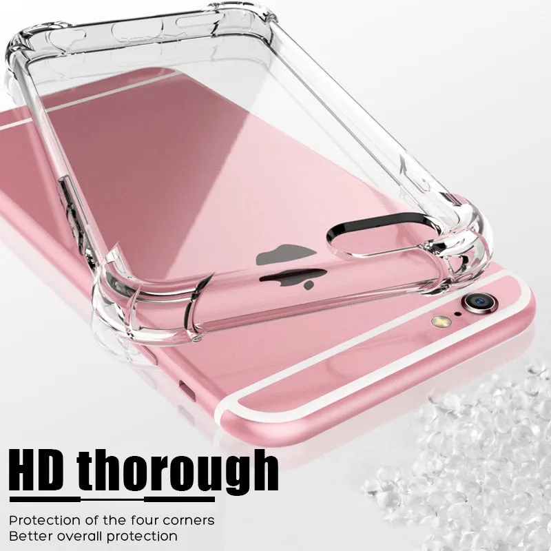 Luxury Shockproof Silicone Phone Case For iPhone X XS XR XS Max 8 7 Plus 6 6S Plus 5 5S Case Transparent Protection Back Cover