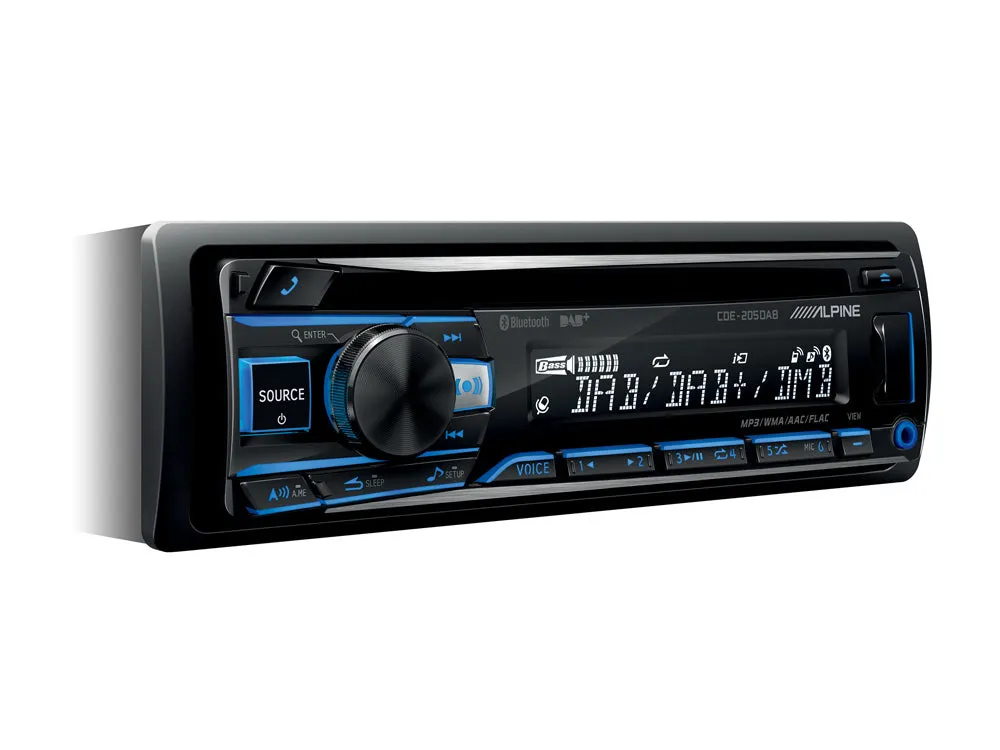 Magnetola automobiliui Alpine CDE-205DAB, CD, USB, DAB