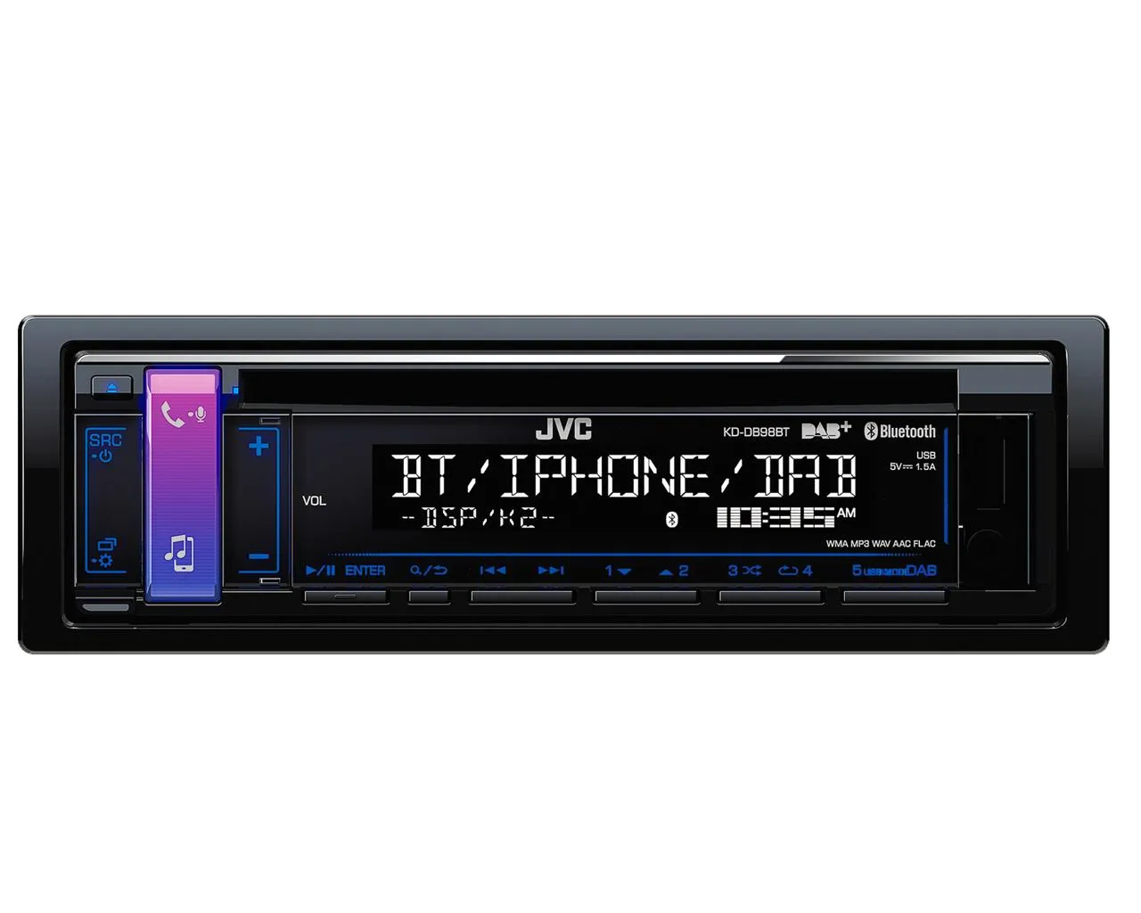 Magnetola automobiliui JVC KD-DB98BT, CD, USB, AUX, DAB 