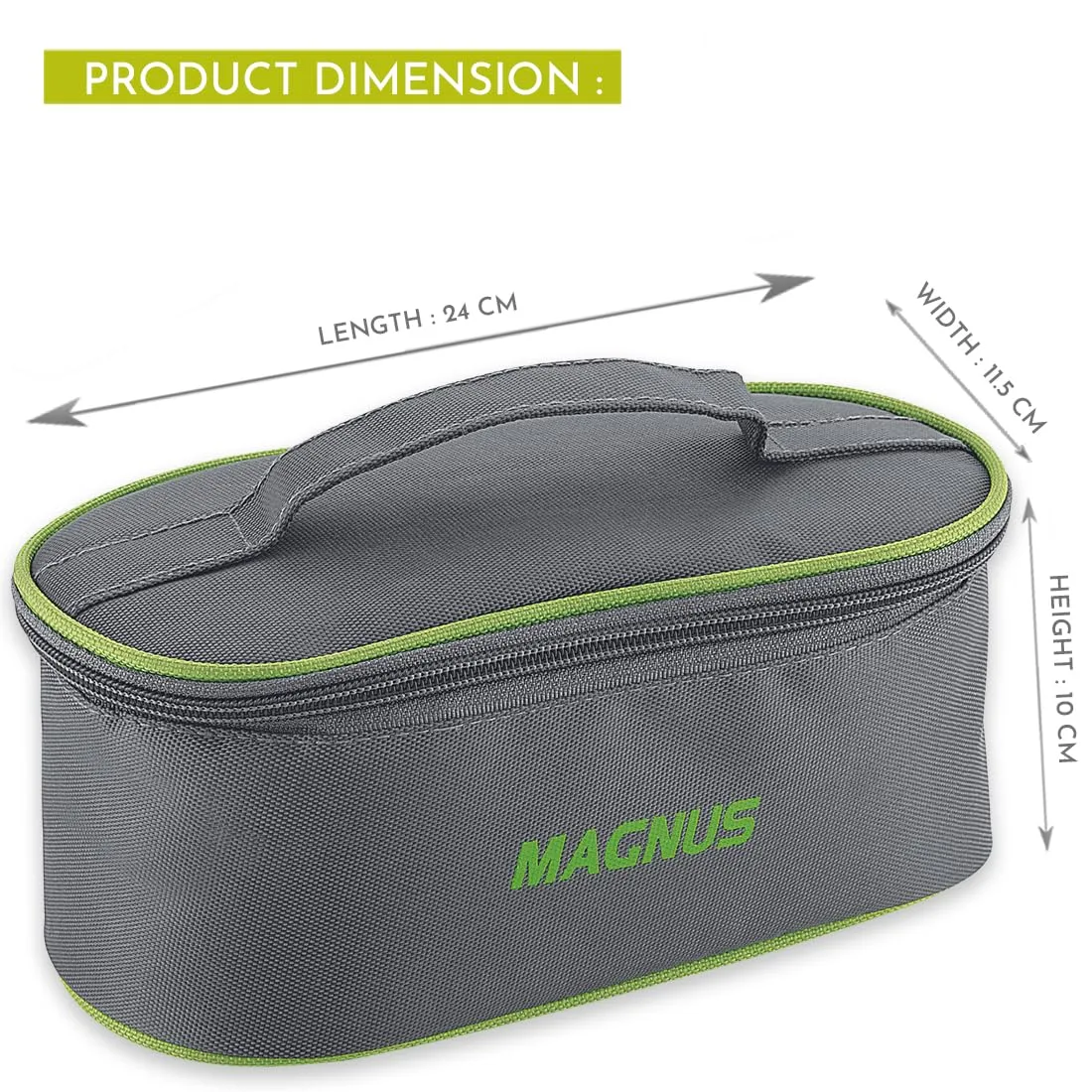 Magnus Olive-3 Prime Steam Lock Stainless Steel Lunch Box for Kids, Lunch Boxes for Office Men, Women, Leak-Proof Containers with Carry Case, Airtight Food Storage for School, Picnic