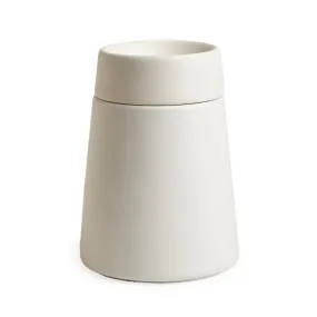 Matte White Ceramic Bath Accessories, Cotton Jar