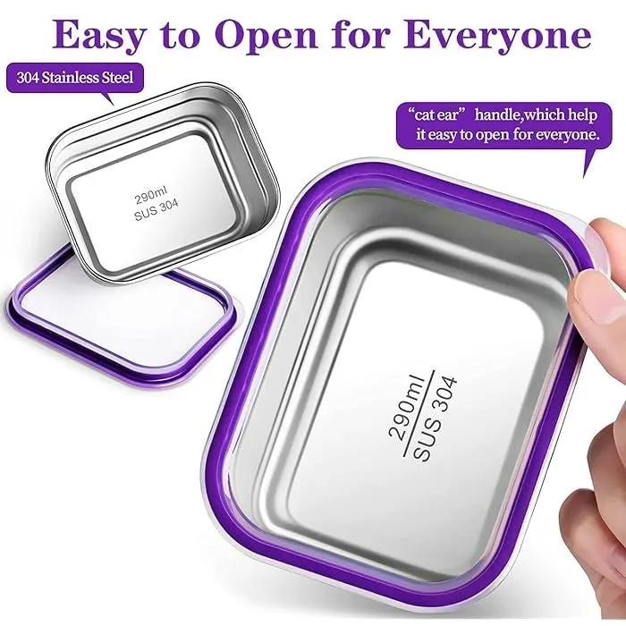 Meal Station 4 Compartment Stainless Steel Bento Lunch Box with Bag