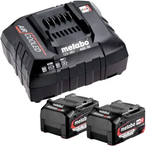 Metabo 685050000 Basic Set 12-36V Air Cooled Charger with 2 x 4.0Ah LiPOWER Batteries