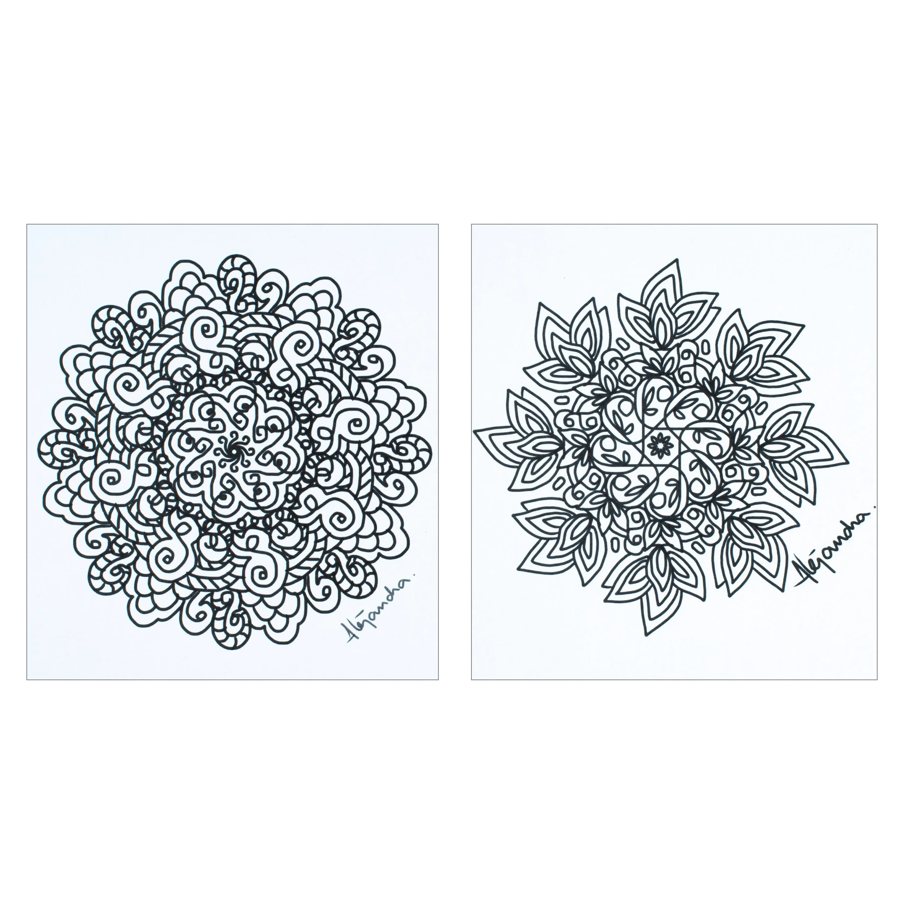 Mexican Mandala Coloring Postcards (Pair) - Spiritual Art | NOVICA