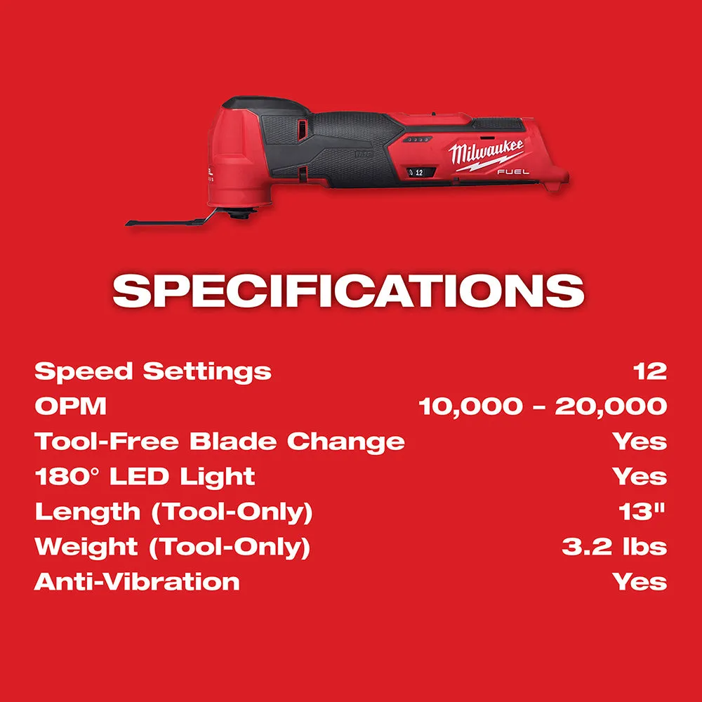 Milwaukee 2526-21XC M12 FUEL 12V Brushless Cordless Oscillating Multi-Tool Kit