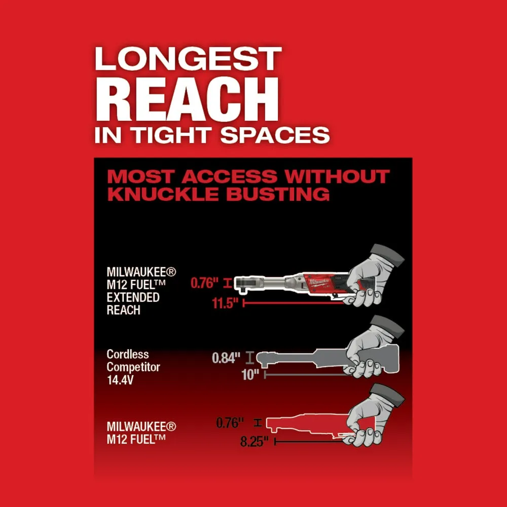 Milwaukee 2560-21 M12 FUEL 12V 3/8 Inch Extended Reach Ratchet 2.0AH Kit