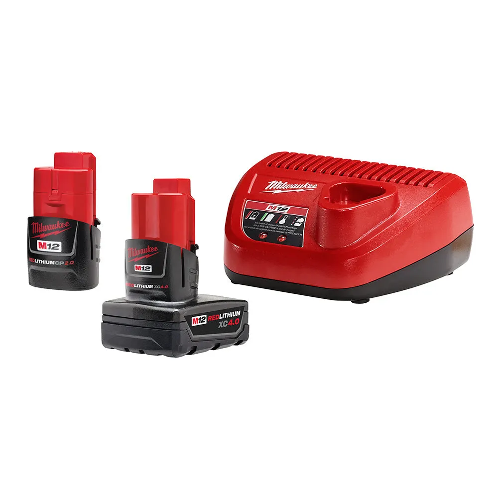 Milwaukee 48-59-2424 M12 12V REDLITHIUM CP2.0/XC4.0 Starter Pack