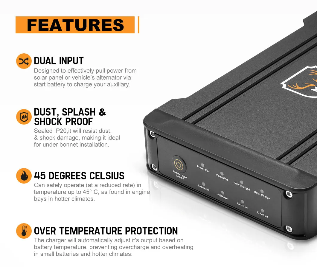 Mobi 30A DC to DC Battery Charger 12V MPPT Solar AGM Lithium LifePO4