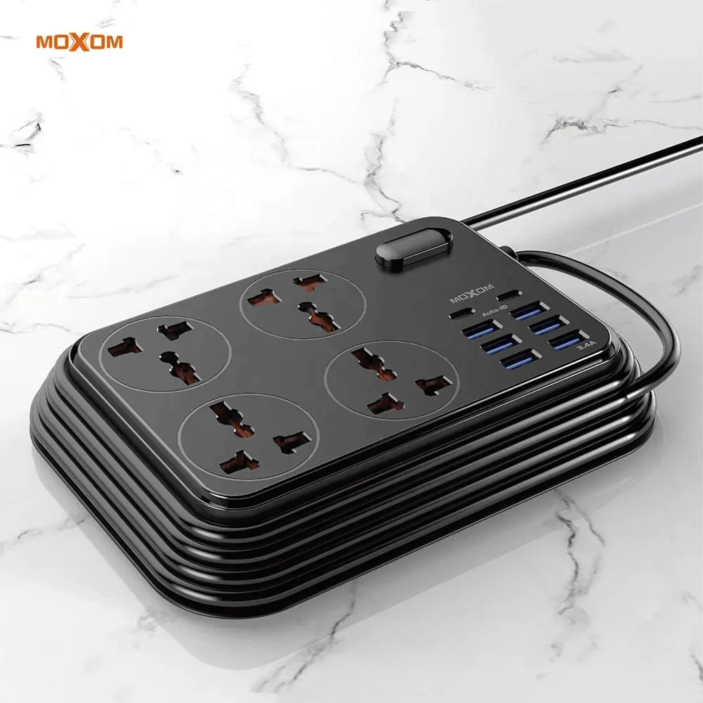 Moxom Power Extension 6 USB & 2 Type-C Fast Charger MX-ST06