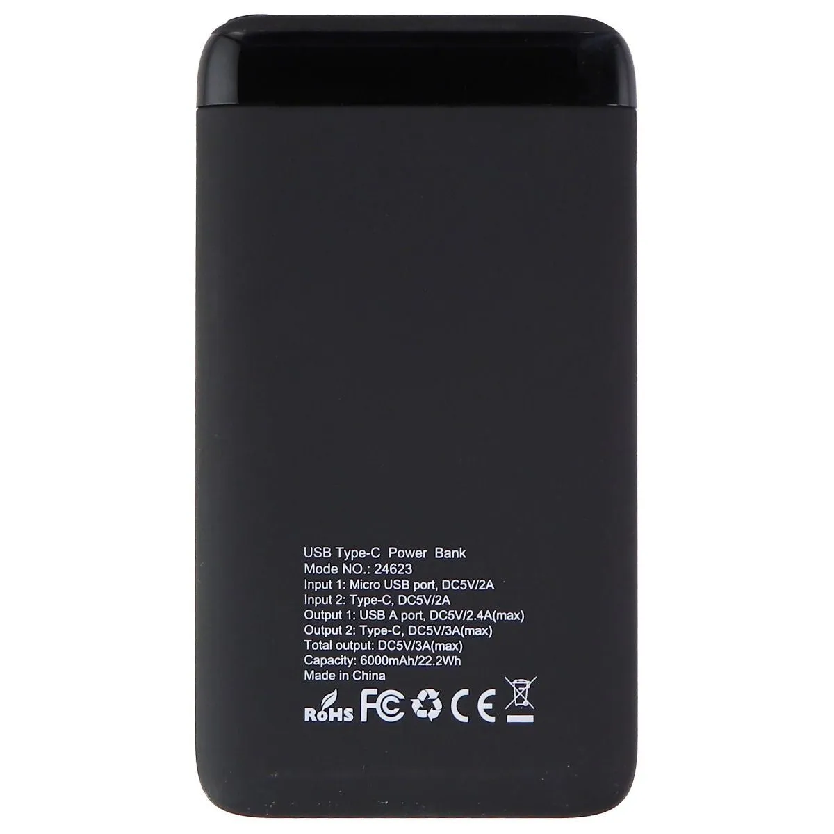 mWorks! mPOWER! 6,000mAh Portable USB and USB-C Power Bank - Black