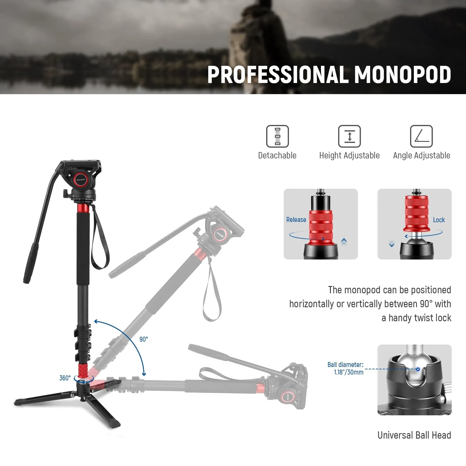 NEEWER TP71 71.6" Pro Camera Monopod