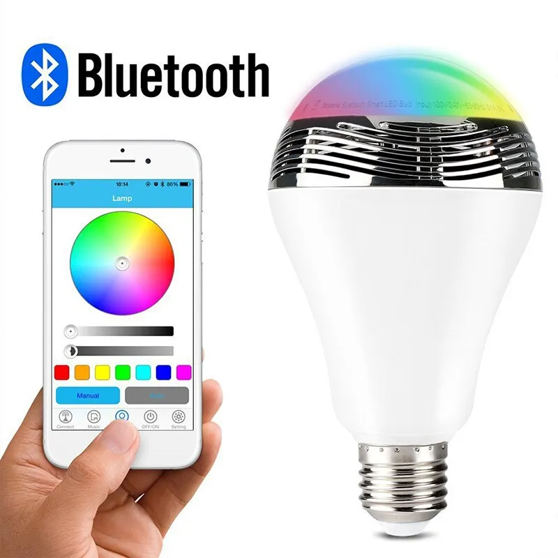 Newest Smart LED Bulb Light Wireless Bluetooth Speaker 110V - 240V E27 5W Lamp Audio Loudspeaker for Android ISO iPhone iPad