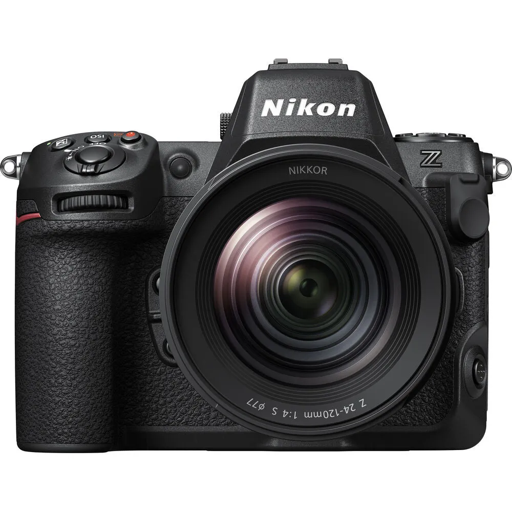 Nikon Z8 Mirrorless Camera with 24-120mm f/4 Lens Kit Stacked CMOS Sensor FX-Format Full Frame Z-Mount EXPEED 7, 8K N-RAW / ProRES RAW, 8K 30p Video, 3.2" 4-Axis Tilting Touchscreen LCD, Dual CFx / MicroSD Card Slots