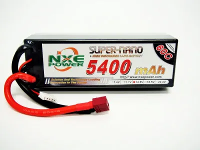 NXE 14.8V 5400Mah 60C Hard Case Lipo With Deans Plug 5400HC604S XT90