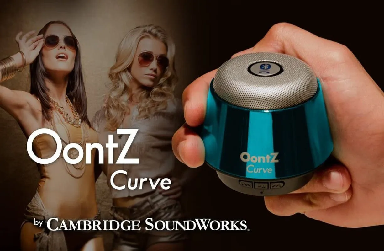 Oontz Curve Bluetooth Speaker Ultra Portable Wireless Full 360 Degree Sound with Built in Speakerphone Works with Iphone Ipad Tablet Samsung and Smart Phones - Metallic Blue