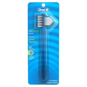 Oral-B Denture Brush, 2-Sided Bristle, Blue