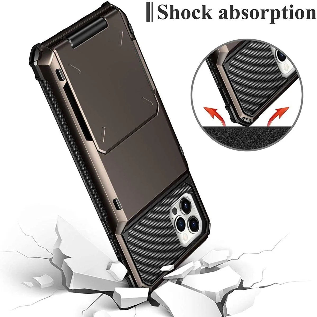 Orbit Shockproof iPhone Wallet Case For 14-16 Series