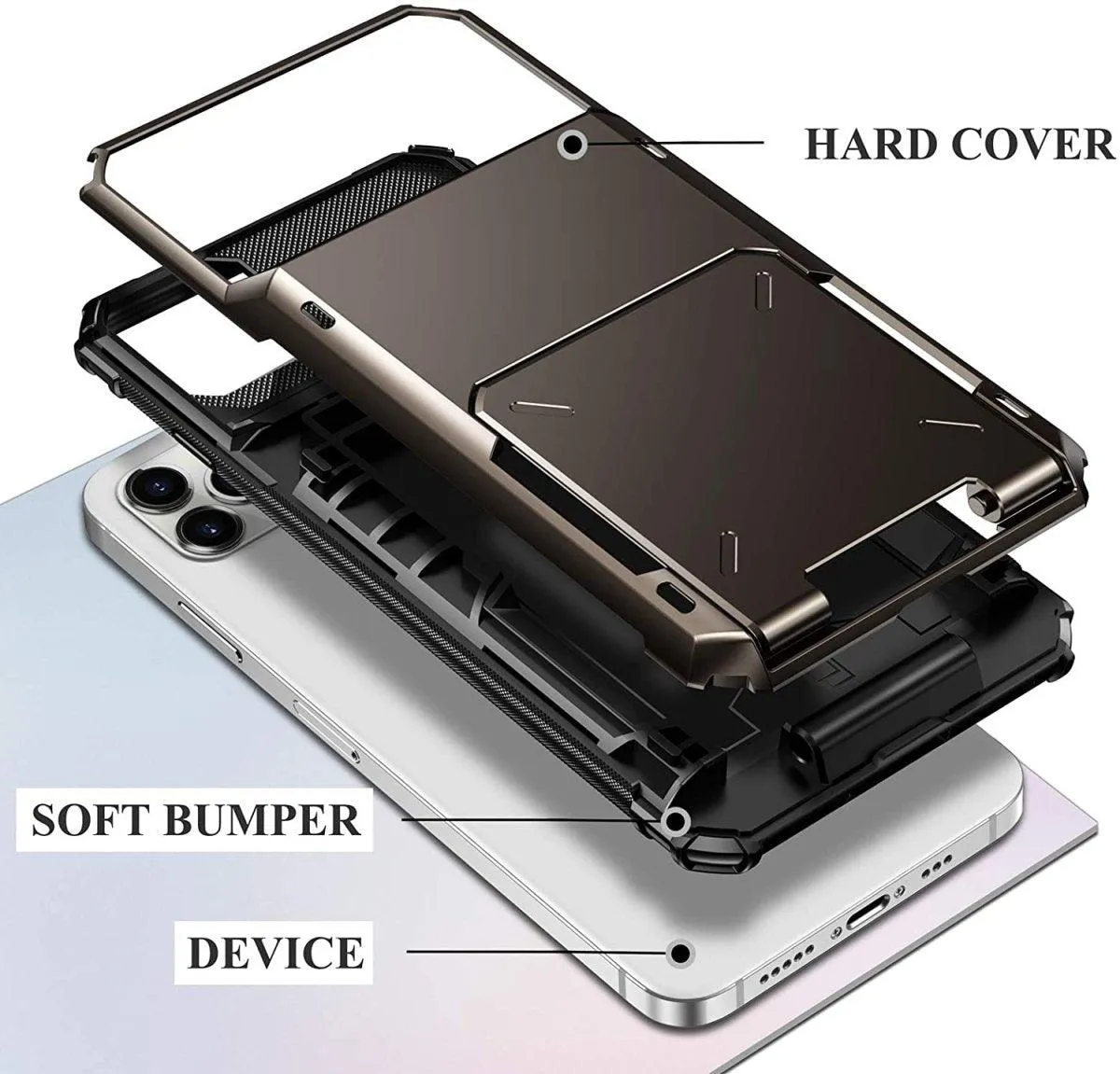 Orbit Shockproof iPhone Wallet Case For 14-16 Series