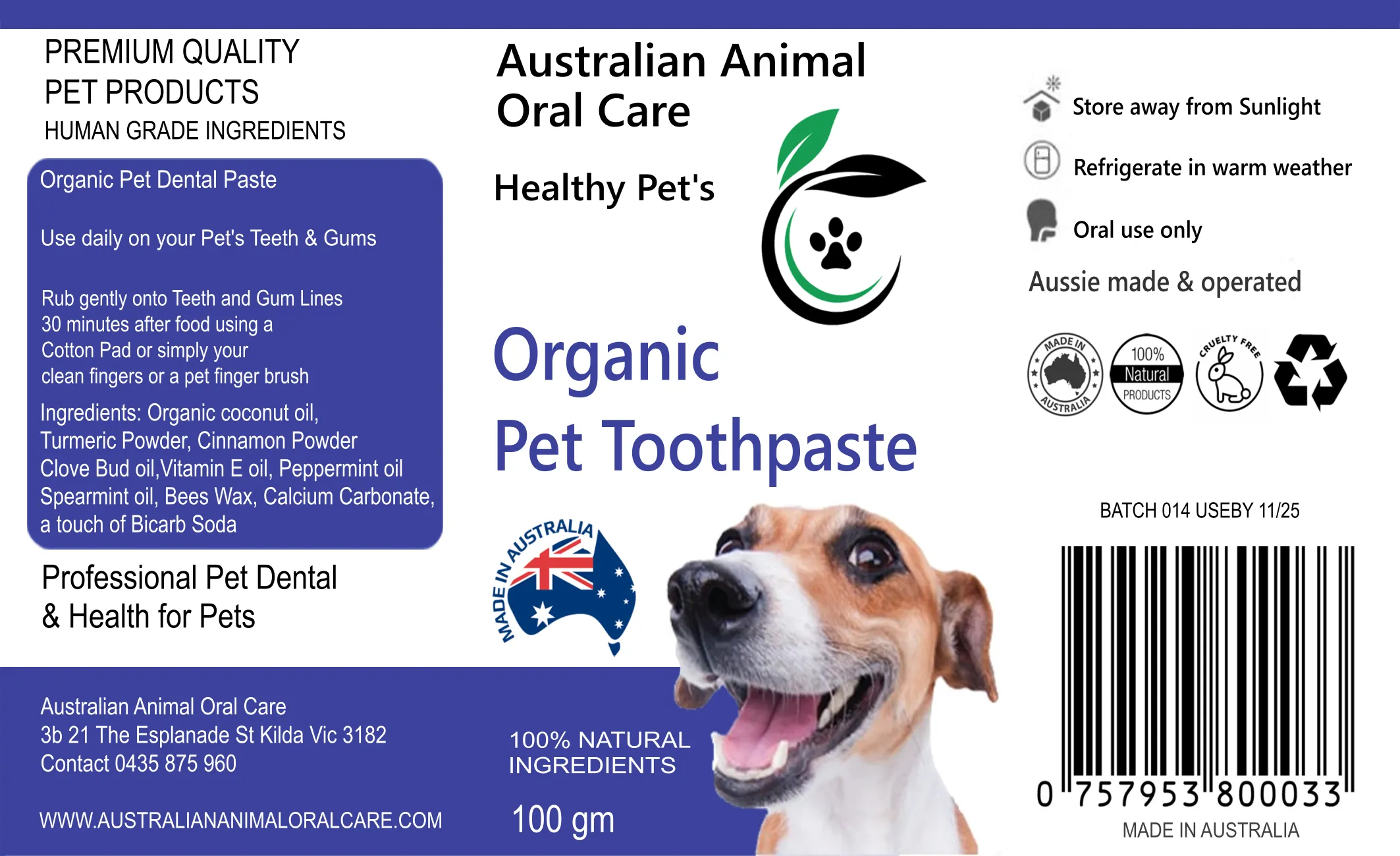 Organic Pet Toothpaste