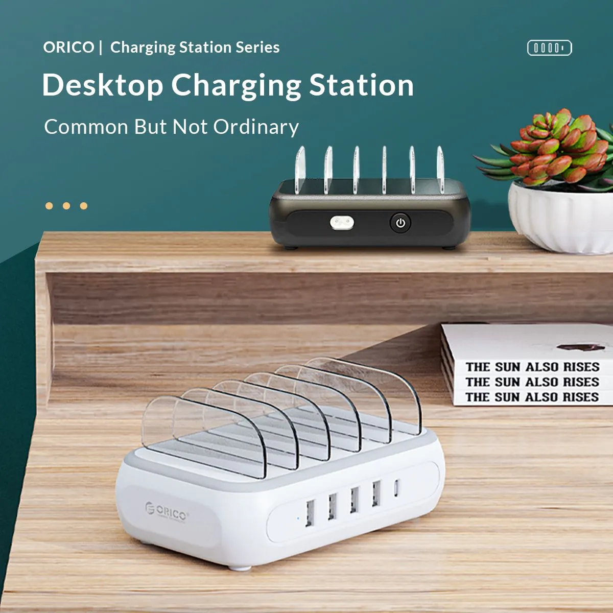 ORICO PD 20W USB 5-Port Fast Charging Desktop Power Station with Detachable Dividers and Smart Safety Protection for Mobile Phone Smartphone Tablet Charger | APD-4U1C