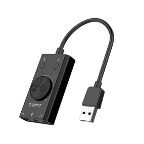 Orico Sc2 Usb To 3.5Mm Dual Headphone External Sound Card With Volume Control