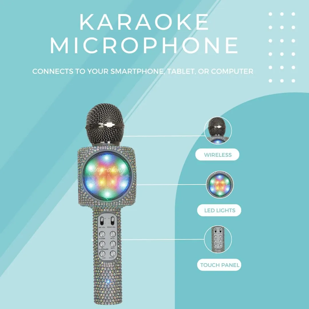 Party 2 Go Karaoke Microphone & Disco Ball Set - Silver Bling