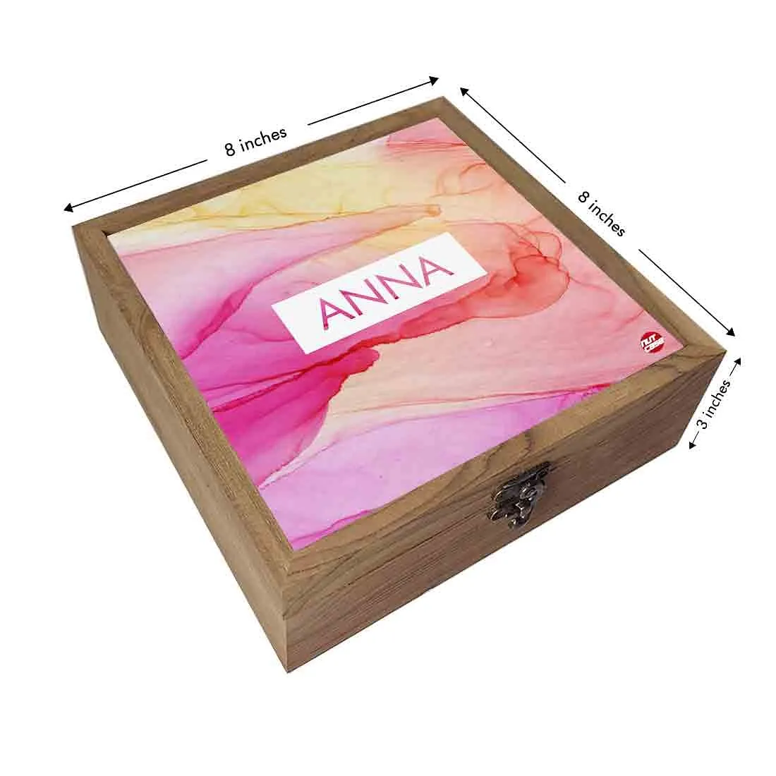 Personalized Jewellery Box for Women - Pink Golden Ink Watercolor