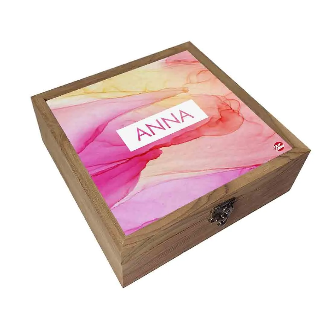 Personalized Jewellery Box for Women - Pink Golden Ink Watercolor