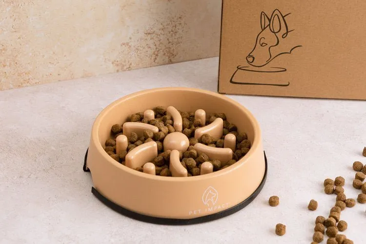 Pet Impact Slow Feeder Bamboo Bowl