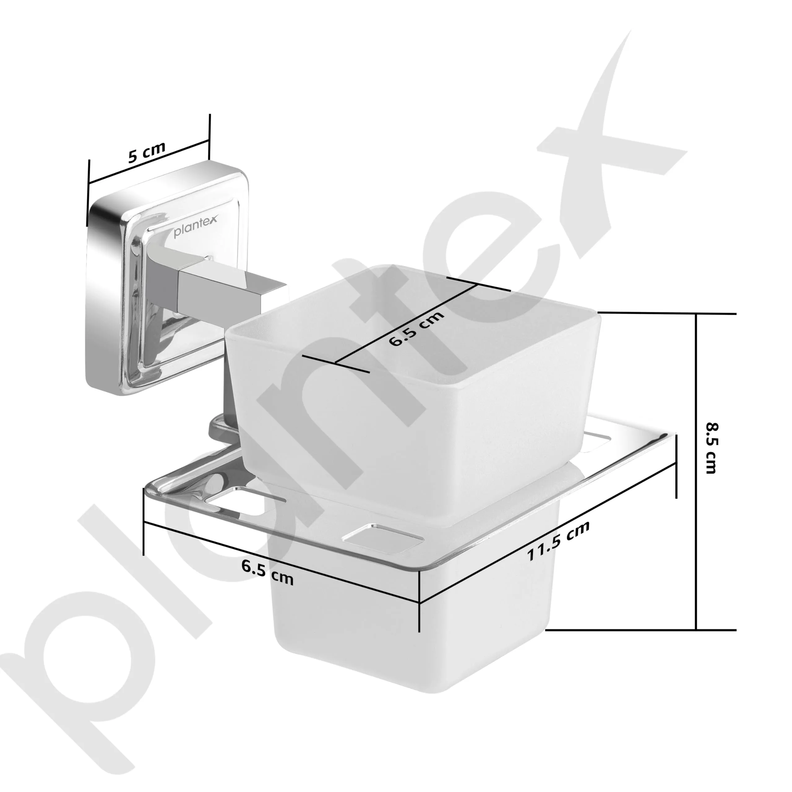 Plantex 304 Grade Stainless Steel Toothbrush Holder/Stand/Toothpaste Stand/Tumbler Holder for Bathroom - Decan (Chrome)