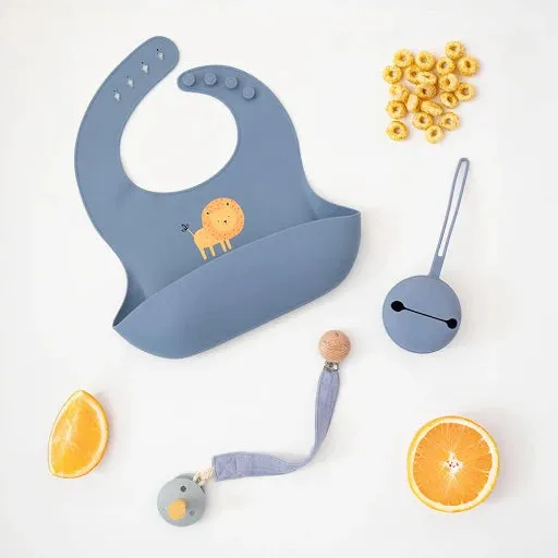 Playground Silicone Pacifier Case - Steel Blue