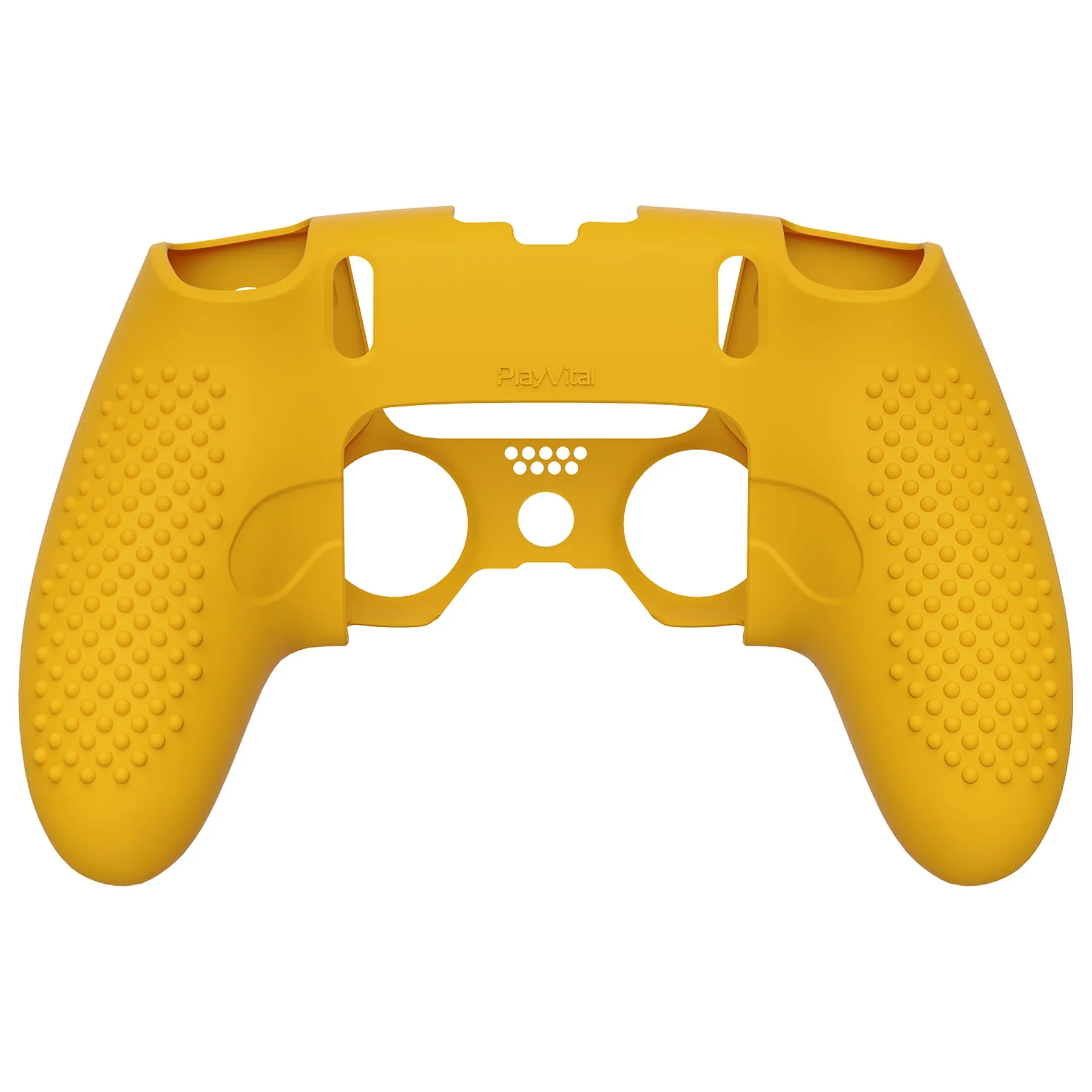 PlayVital 3D Studded Edition Anti-Slip Silicone Cover Case for ps5 Edge Controller, Soft Rubber Protector Skin for ps5 Edge Wireless Controller with 6 Thumb Grip Caps - Caution Yellow - ETPFP014