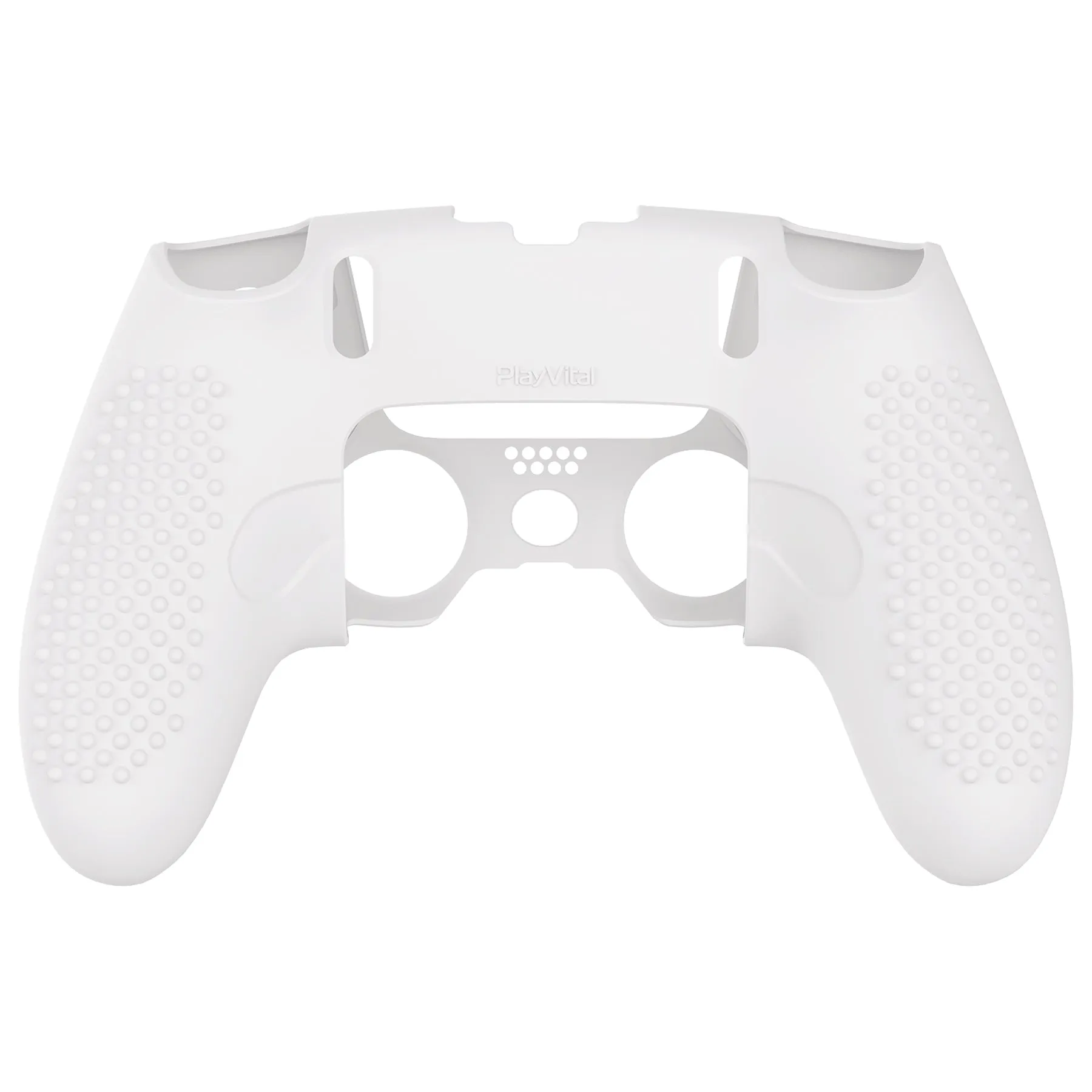 PlayVital 3D Studded Edition Anti-Slip Silicone Cover Case for ps5 Edge Controller, Soft Rubber Protector Skin for ps5 Edge Wireless Controller with 6 Thumb Grip Caps - White - ETPFP002