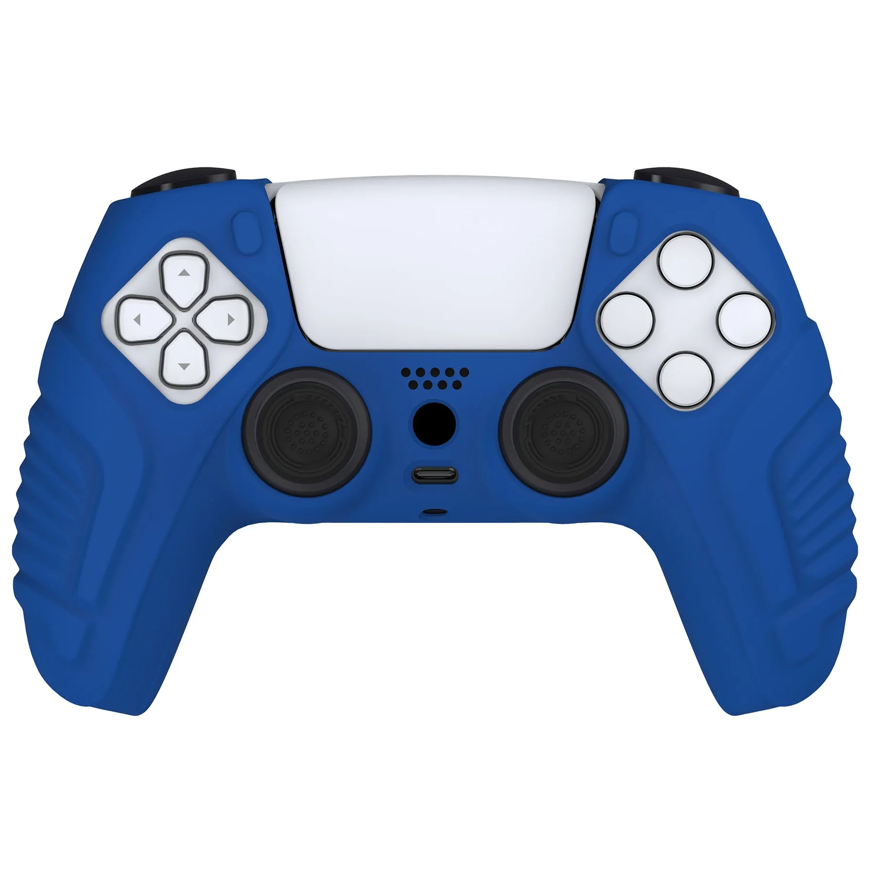 PlayVital Blue Raging Warrior Edition Controller Protective Case Cover for PS5, Anti-slip Rubber Protector for PS5 Wireless Controller, Soft Silicone Skin for PS5 Controller with Thumbstick Cap - KZPF003