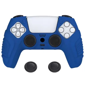 PlayVital Blue Raging Warrior Edition Controller Protective Case Cover for PS5, Anti-slip Rubber Protector for PS5 Wireless Controller, Soft Silicone Skin for PS5 Controller with Thumbstick Cap - KZPF003