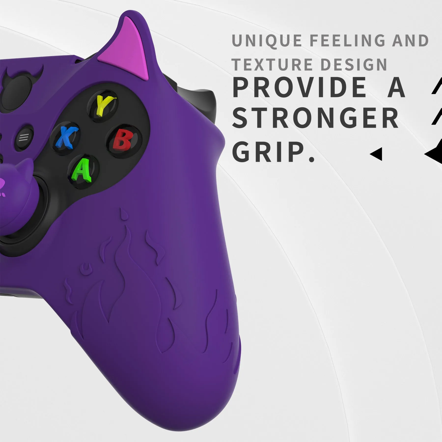 PlayVital Cute Demon Silicone Case Cover for Xbox Elite Wireless Controller Series 2, Kawaii Anti-Slip Shockproof Controller Skin Grip for Xbox Elite Series 2 Core with Thumb Grip Caps - Purple - UQNE2P001