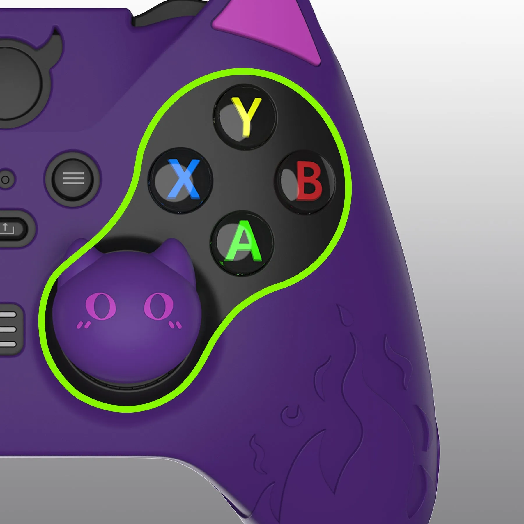 PlayVital Cute Demon Silicone Case Cover for Xbox Elite Wireless Controller Series 2, Kawaii Anti-Slip Shockproof Controller Skin Grip for Xbox Elite Series 2 Core with Thumb Grip Caps - Purple - UQNE2P001