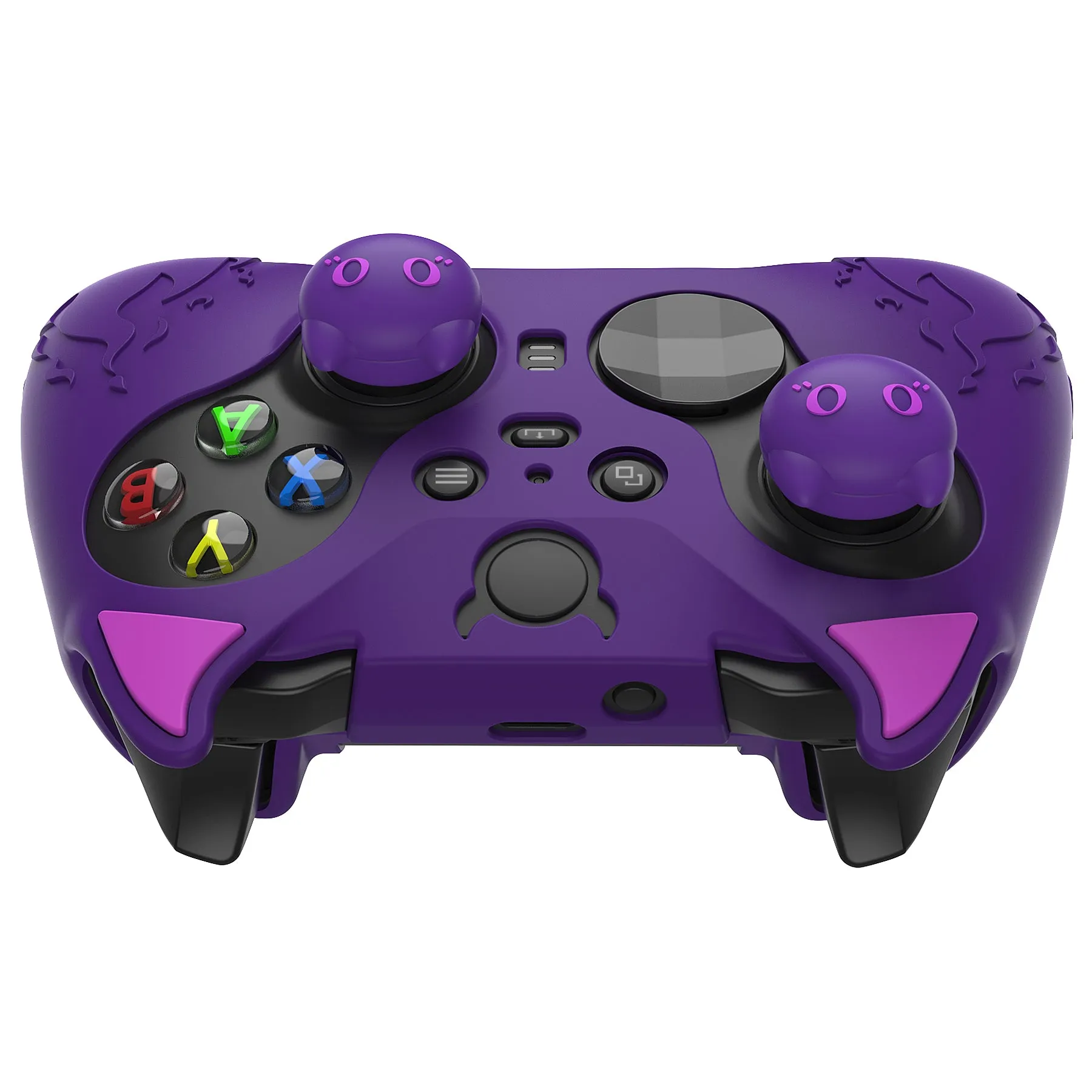 PlayVital Cute Demon Silicone Case Cover for Xbox Elite Wireless Controller Series 2, Kawaii Anti-Slip Shockproof Controller Skin Grip for Xbox Elite Series 2 Core with Thumb Grip Caps - Purple - UQNE2P001