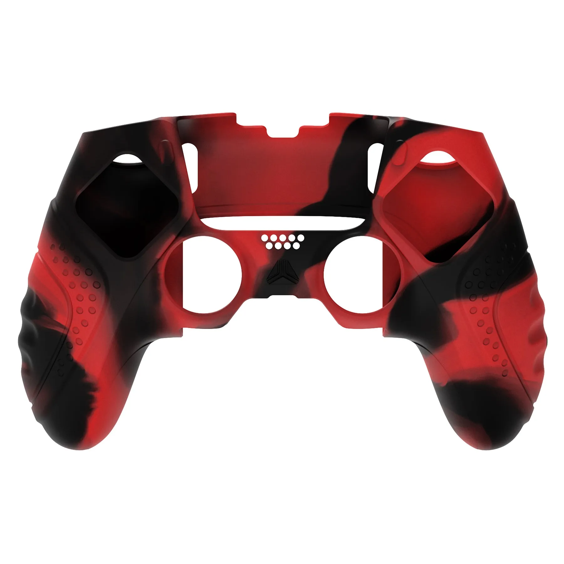 PlayVital Guardian Edition Anti-Slip Ergonomic Silicone Cover Case for ps5 Edge Controller, Soft Rubber Protector Skin for ps5 Edge Wireless Controller with Thumb Grip Caps - Red & Black - EHPFP007