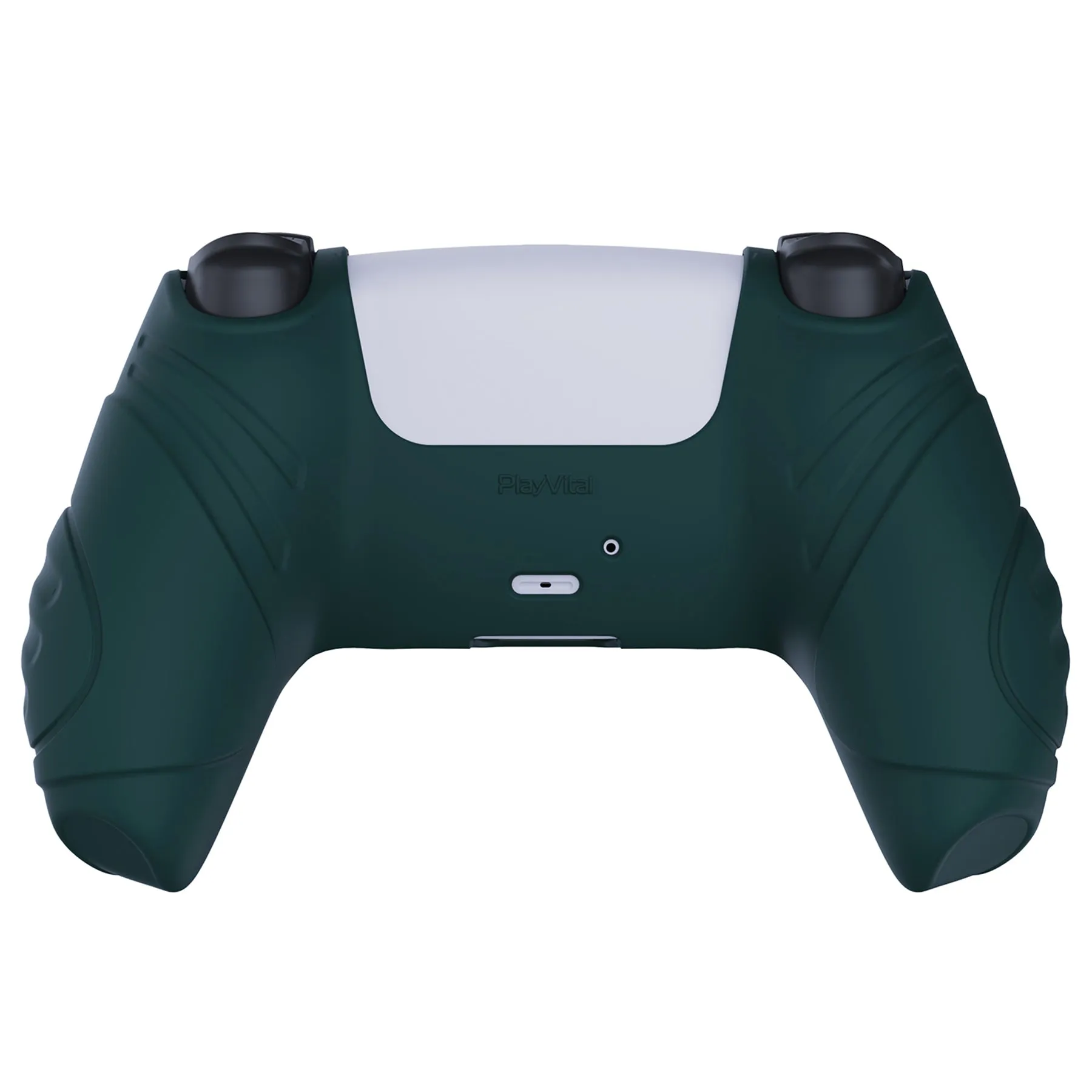 PlayVital Guardian Edition Racing Green Ergonomic Soft Anti-slip Controller Silicone Case Cover, Rubber Protector Skins with Black Joystick Caps for PS5 Controller - YHPF004