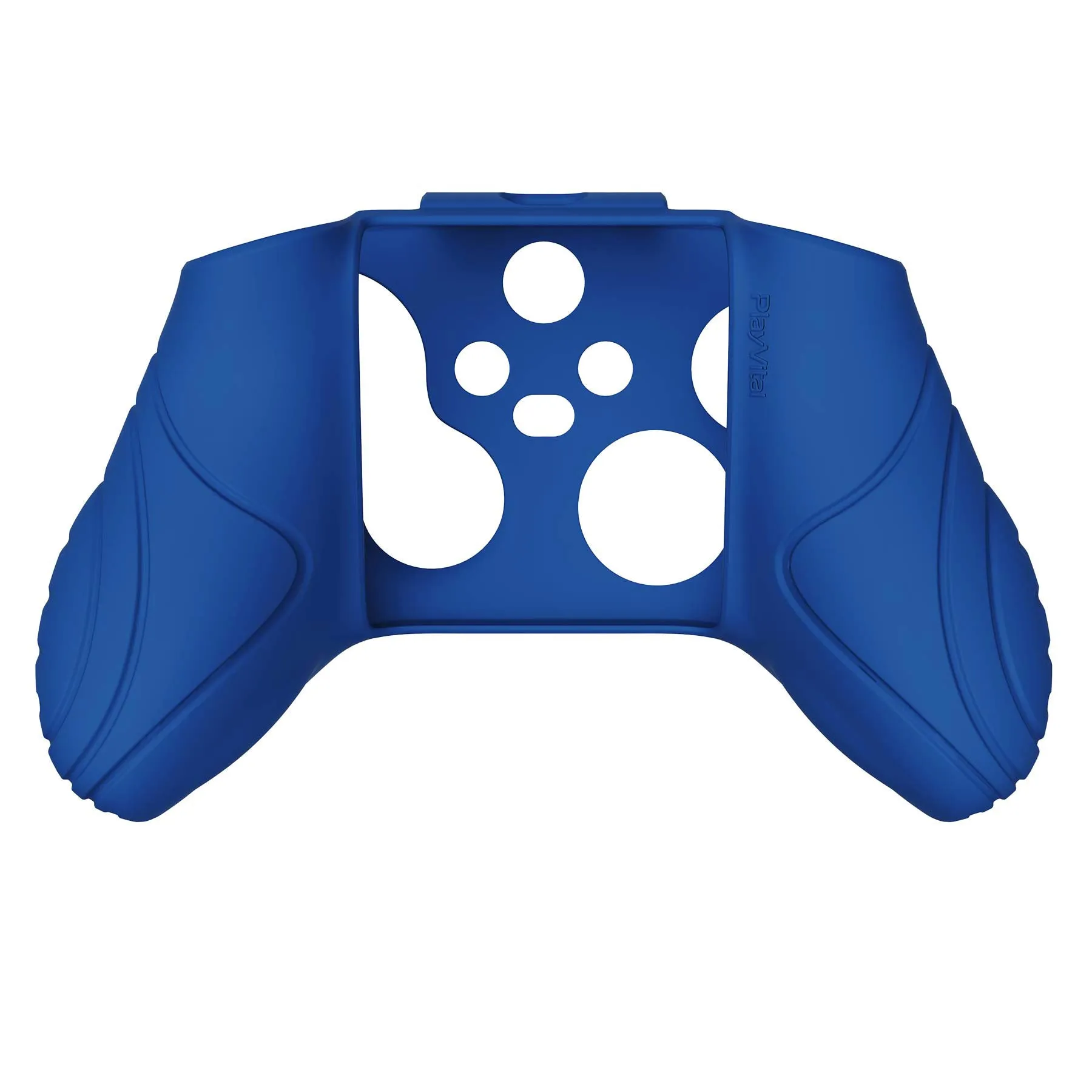 PlayVital Samurai Edition Blue Anti-slip Controller Grip Silicone Skin, Ergonomic Soft Rubber Protective Case Cover for Xbox Series S/X Controller with Black Thumb Stick Caps - WAX3008