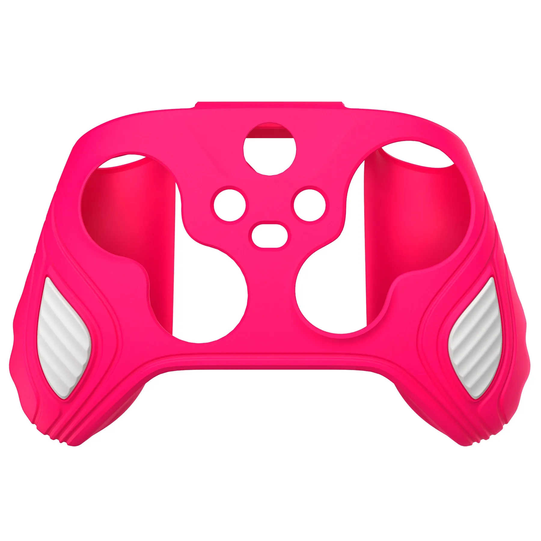 PlayVital Scorpion Edition Two-Tone Anti-Slip Silicone Case Cover for Xbox Series X/S Controller, Soft Rubber Case for Xbox Core Controller with Thumb Grip Caps - Bright Pink & White - SPX3008