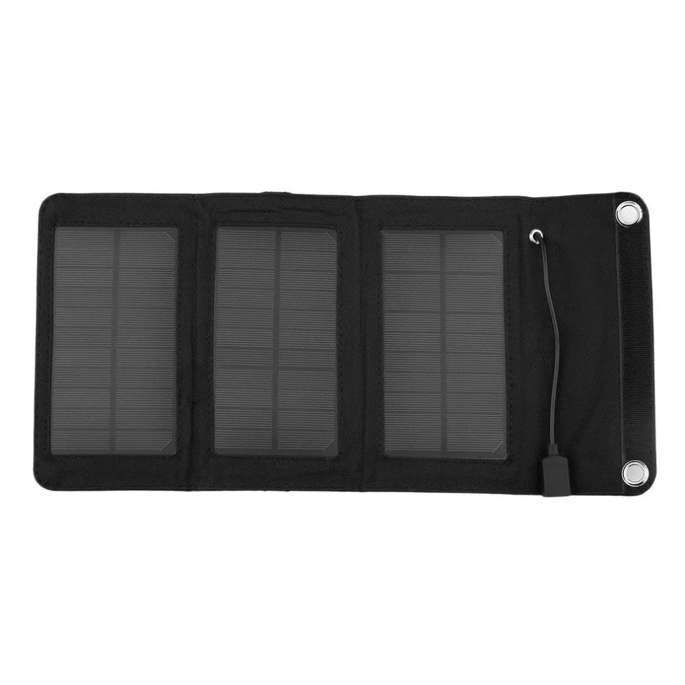 Portable Outdoor 3-Folded Solar Charger 5W 5.5V USB Output Camping Charger for Mobile Phone