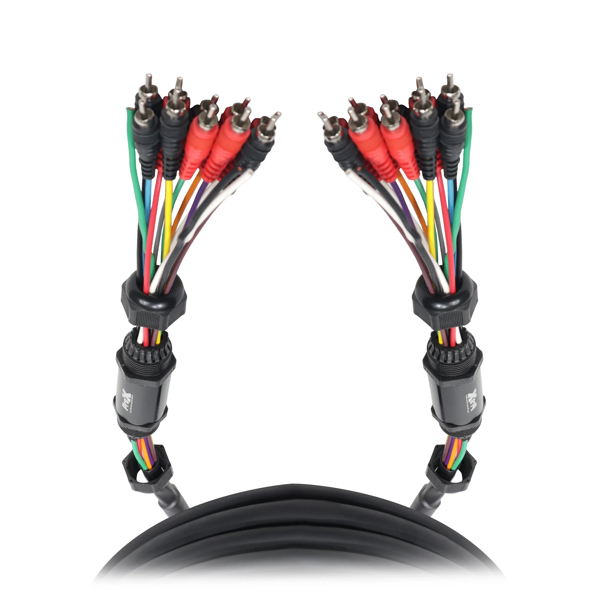 ProX XC-MEDOOZA50 50 ft 10 RCA Channel   3 Power Cable for Marine and Car Audio - Medusa Style Cable