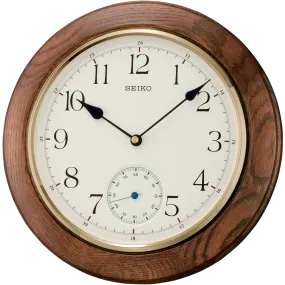 QXA432B Oak Wood clock with sub-second hand