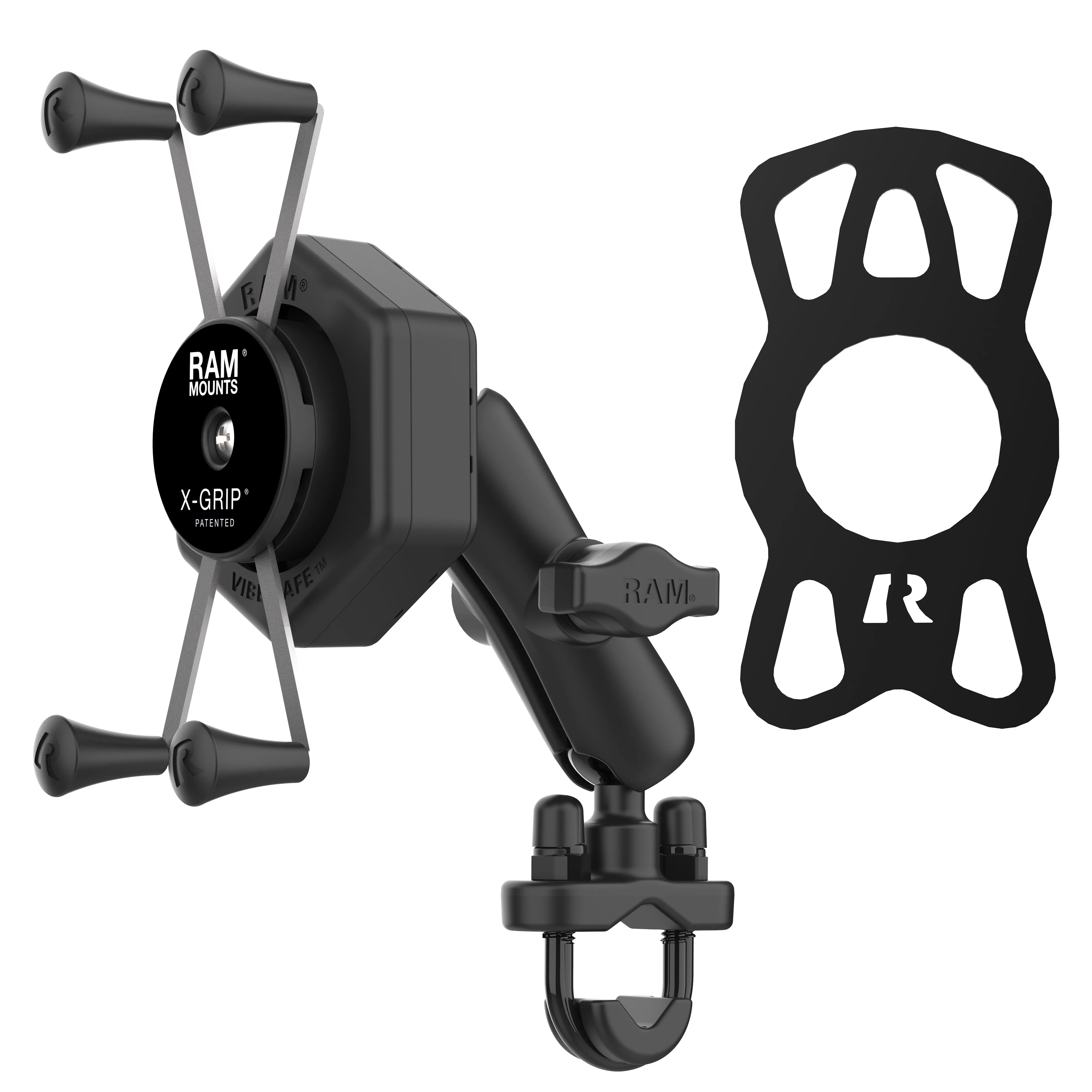 RAM® X-Grip® Large Phone Mount with Vibe-Safe™ & U-Bolt Base - Medium