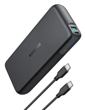 RAVPOWER 20000mAh Power Bank with Dual Input & Output - PB201